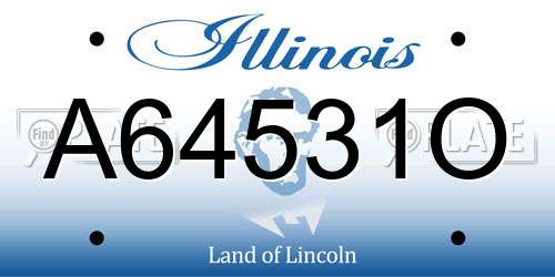 A64531O Illinois License Plate