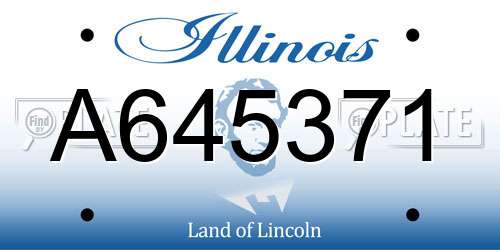 A645371 Illinois License Plate