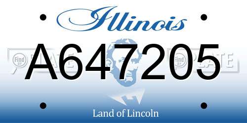 A647205 Illinois License Plate