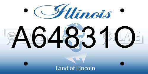 A64831O Illinois License Plate