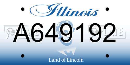 A649192 Illinois License Plate