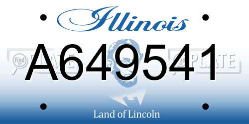 A649541 Illinois License Plate