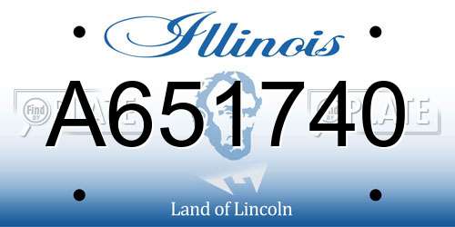 A651740 Illinois License Plate