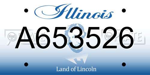 A653526 Illinois License Plate