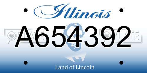 A654392 Illinois License Plate