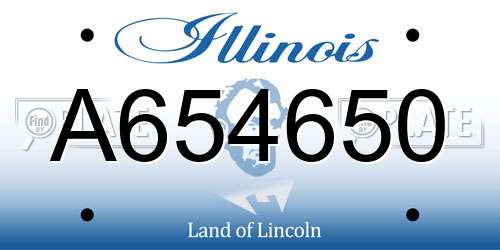 A654650 Illinois License Plate