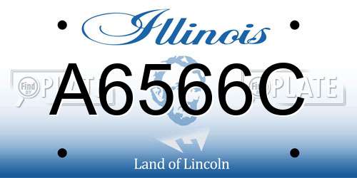 A6566C Illinois License Plate