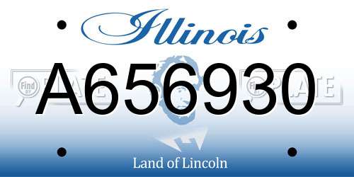 A656930 Illinois License Plate