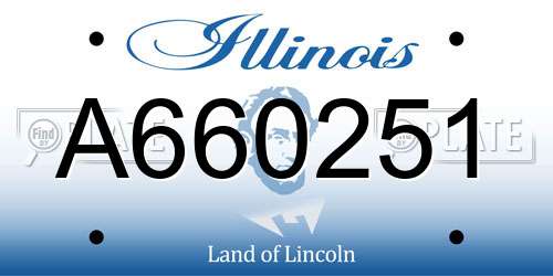 A660251 Illinois License Plate