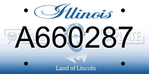 A660287 Illinois License Plate