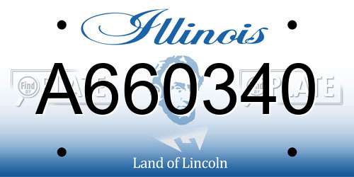 A660340 Illinois License Plate