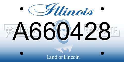 A660428 Illinois License Plate