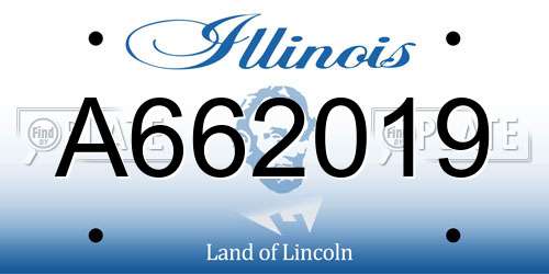 A662019 Illinois License Plate
