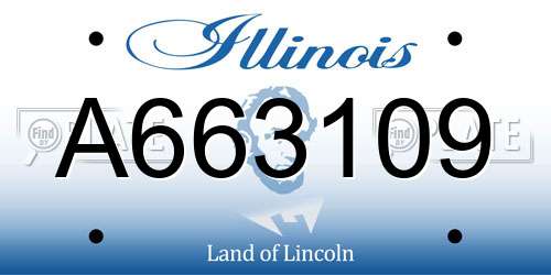 A663109 Illinois License Plate