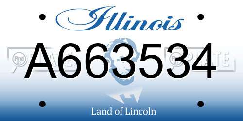 A663534 Illinois License Plate