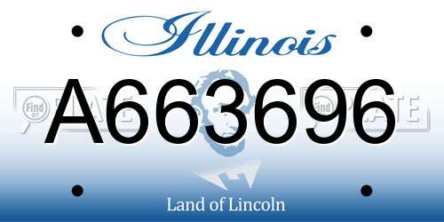 A663696 Illinois License Plate