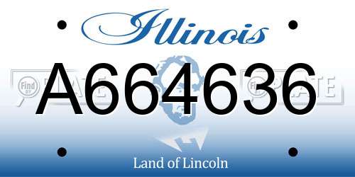 A664636 Illinois License Plate