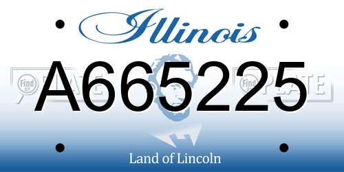 A665225 Illinois License Plate