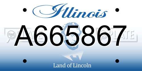 A665867 Illinois License Plate