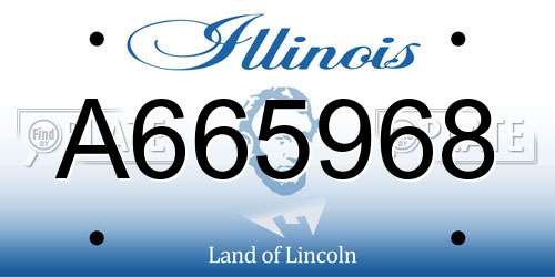 A665968 Illinois License Plate