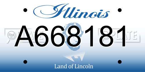 A668181 Illinois License Plate