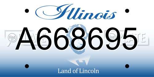 A668695 Illinois License Plate
