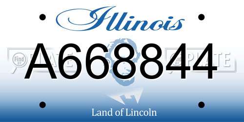 A668844 Illinois License Plate