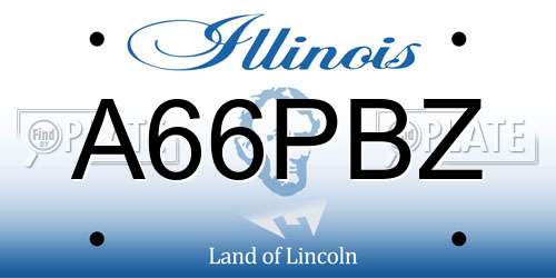 A66PBZ Illinois License Plate