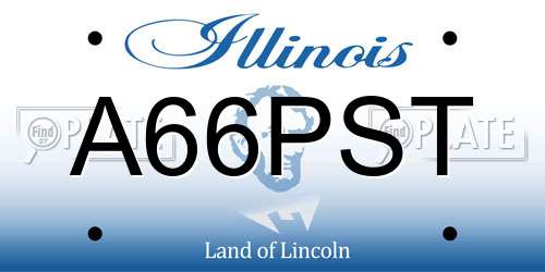 A66PST Illinois License Plate
