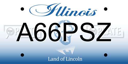 A66PSZ Illinois License Plate