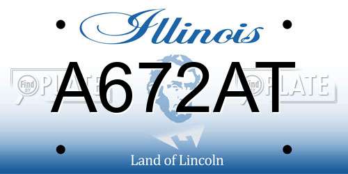 A672AT Illinois License Plate