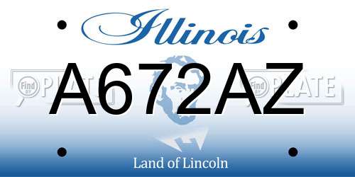 A672AZ Illinois License Plate