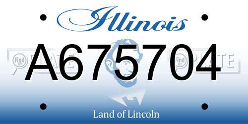 A675704 Illinois License Plate