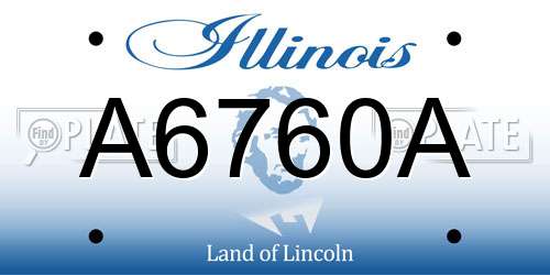 A6760A Illinois License Plate
