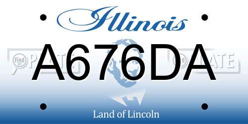 A676DA Illinois License Plate