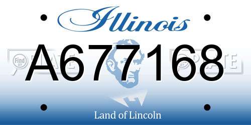 A677168 Illinois License Plate