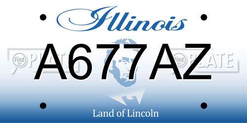 A677AZ Illinois License Plate