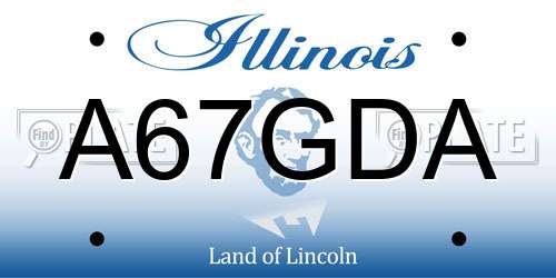 A67GDA Illinois License Plate