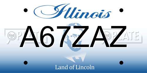 A67ZAZ Illinois License Plate