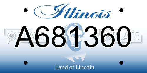 A681360 Illinois License Plate