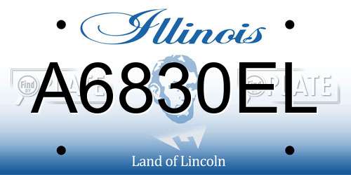 A6830EL Illinois License Plate