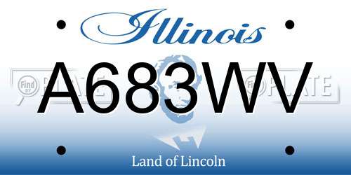 A683WV Illinois License Plate