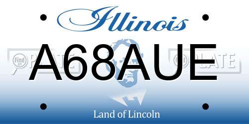 A68AUE Illinois License Plate