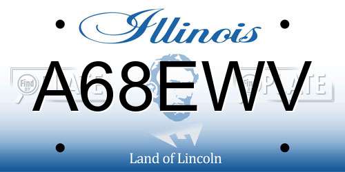 A68EWV Illinois License Plate