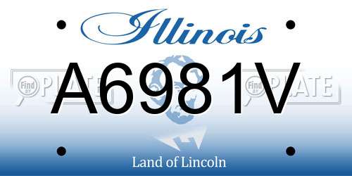 A6981V Illinois License Plate
