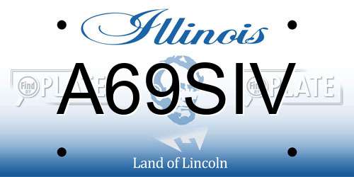 A69SIV Illinois License Plate