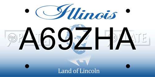 A69ZHA Illinois License Plate