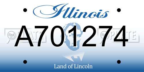A701274 Illinois License Plate