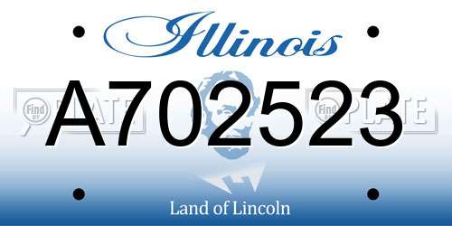 A702523 Illinois License Plate