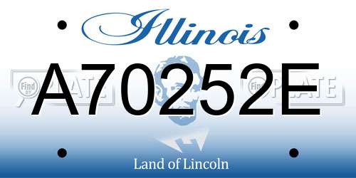 A70252E Illinois License Plate